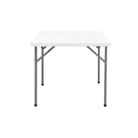 Table pliante carrée en plastique pour extérieur, portable, pour parc, fête, pique-nique, stand, tables à manger pliantes