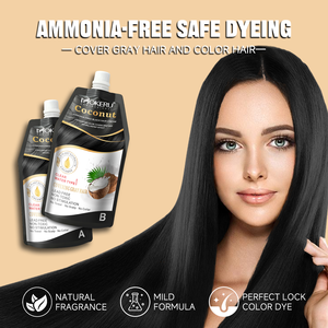 Crema <span class=keywords><strong>Colorante</strong></span> Naturale per <span class=keywords><strong>Capelli</strong></span> Neri all'Olio di Cocco di Alta Qualità, Tinta <span class=keywords><strong>Senza</strong></span> <span class=keywords><strong>Ammoniaca</strong></span>, Non Appiccicosa, Prodotto Premium per <span class=keywords><strong>Capelli</strong></span> - Product Image 5