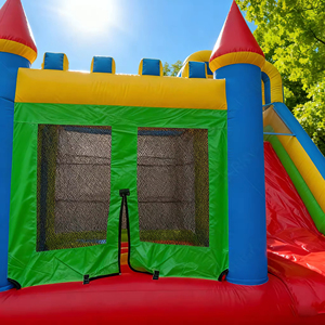 Château gonflable Hualong à thème avec double toboggan et mur d'escalade, équipement de divertissement de qualité commerciale pour jardin - Product Image 5