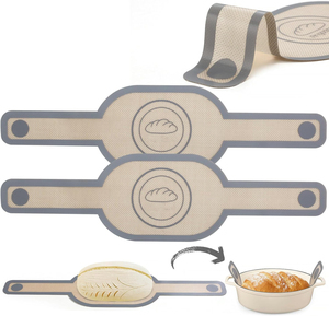 Nouveau design : Sangle à pain en silicone pour cocotte, tapis de cuisson antiadhésif en silicone avec longues poignées pour le transfert du pain au levain - Product Image 4