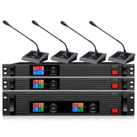 UHF Kablosuz Konferans Mikrofon Sistemi DQPSK Dijital İletim 520-930MHz Gerçek Çeşitlilik Güvenli Toplantı Sesi