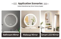 Contrôleur intelligent pour miroir LED de salle de bain 12V, tricolore CCT, avec double bouton tactile, fonction anti-buée, affichage de l'heure, de la température et du calendrier
