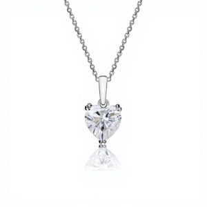 Collar con Colgante de Diamante Moissanite en Forma de Cruz, Chapado en Rodio, Plata de Ley, Piedra de Moissanite de 2.00 Quilates, para Mujer, 925 - Product Image 1