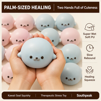 Southpeak Toy Seal Squishy Dumpling en mousse PU à remontée lente, jouet anti-stress à presser, Squishy Factory OEM B2B Wholesale