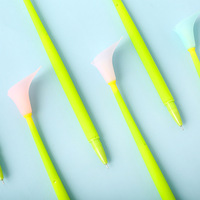 Papeterie plante fleur Silicone souple 0.5mm Gel stylo Simulation Rose stylo à bille pour camarade de classe cadeau