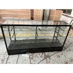 Escaparate de tienda de humo de 6 pies con luces LED y estantes ajustables Escaparate <span class=keywords><strong>para</strong></span> joyería de oro Cosméticos Perfume Kiosk Mall - Product Image 5