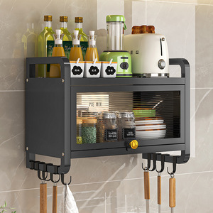 Nouvelle étagère de rangement murale pour cuisine, sans perçage, armoire de rangement murale pour la maison, casier de rangement polyvalent, organisateur de cuisine, porte-épices - Product Image 2