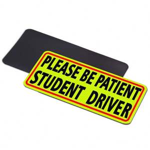Reusable Custom Student Driver Car Magnets Strong Waterproof Reflect <b>Vinyl</b> Essential Magnetic Sticker Signs for Bumper - Product Image 1