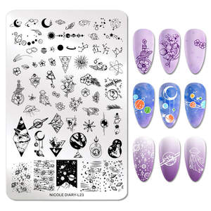 Grosir kustom Anime bunga desain seni kuku cap gambar piring anime bunga silikon 3d seni kuku cap piring - Product Image 2