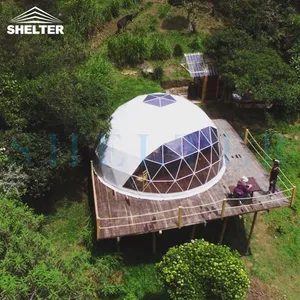 Winter Clear Igloo Hotel Geodesic Dome Tent With Bathroom Luxury Glamping 6m Dome Tent House With Cotton Insulation