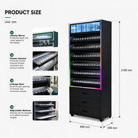 Présentoir rotatif portable en métal à LED éclairé à 6 niveaux pour magasins de détail, vente en gros et usines