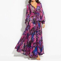 Robe longue évidée dos nu dames, à la mode col V sans manches robes élégantes décontractées pour femmes/