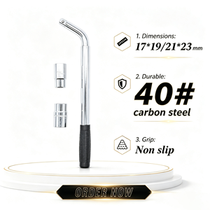 Telescopico 40 #   <span class=keywords><strong>Chiave</strong></span> per Dadi Ruota in Acciaio al Carbonio per Auto e Furgoni, Doppia Presa, Estensibile, Antiscivolo, Completamente Lucidata e Cromata - Product Image 1