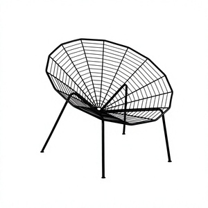 Taburete de Bar de Metal con Respaldo Cruzado Ajustable, Diseño de Jaula de Araña, Altura de Mostrador, Mueble Contemporáneo para Jardín, Exterior y Sala de Estar - Product Image 1