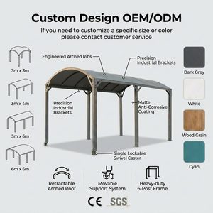 Gazebo Retráctil Inteligente con Rieles Deslizantes, Refugio Móvil de Aluminio con Ruedas Giratorias para Balcón o Terraza de Piso Alto - Product Image 5