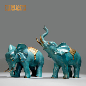 Ruyi Auspicious <b>Elephant</b> Brass Ornament 28cm Feng Shui Desk Decor Office Living Room Entrance Decoration - Product Image 3