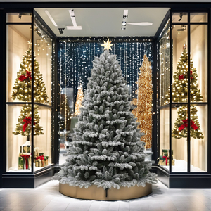 Árbol de Navidad Artificial Ecológico Flocado al por Mayor de Fábrica, Pino de Alta Densidad con Luces LED e Incandescentes - Product Image 3