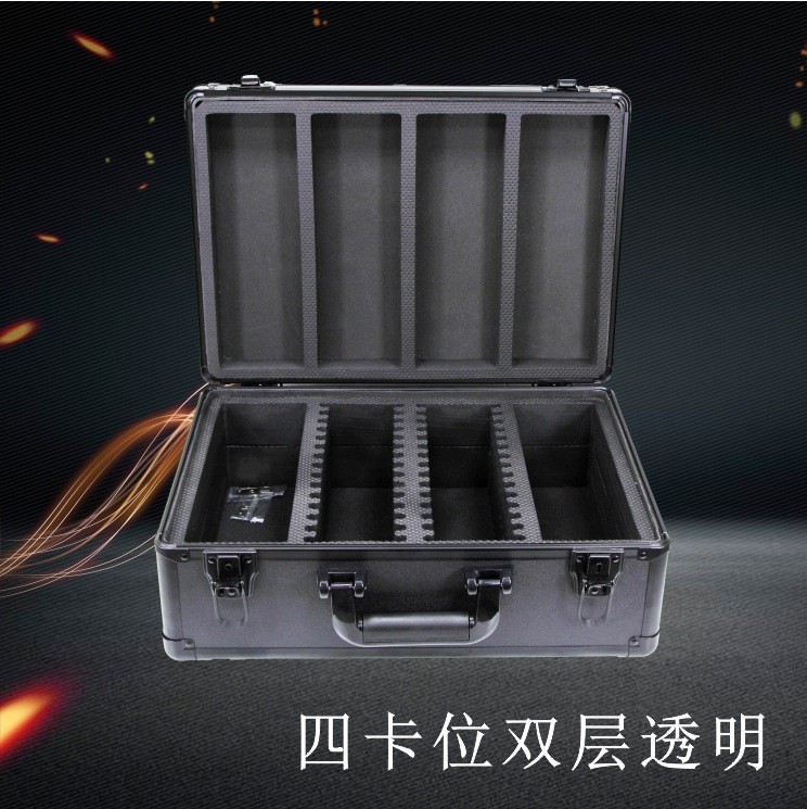 ช่องใส่การ์ดสี่ช่องพร้อมฝ้าโปร่งใสสองชั้น