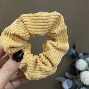 Corduroy Scrunchies Winter Soft Simple Elastic Large Band Hair Ties Fabric Hair Bands For Women Ponytail Holder