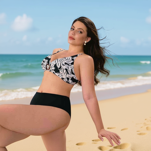 ชุดว่ายน้ำวันพีซไซส์ใหญ่ ควบคุมสัดส่วนหน้าท้อง ชุดชายหาดแบบเรียบร้อย เซ็กซี่ โมโนกินี ชุดอาบน้ำ ไซส์ 42-48 สีหลากหลาย - Product Image 3