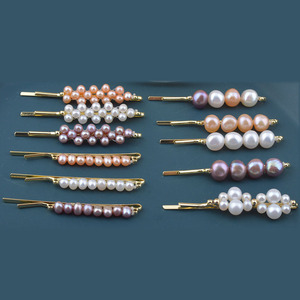 Высокое качество оптовая продажа жемчужина заколка новые женские барокко ручной работы из натурального пресновдного жемчуга заколки для волос, 18K золотое покрытие - Product Image 1