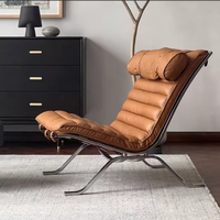Fauteuil inclinable de luxe moderne en acier inoxydable pour salon et mobilier de maison