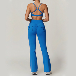 SHINBENE 3 piezas Scrunch Workout Sujetador deportivo y conjuntos de mallas Yoga Fitness Set Conjuntos de entrenamiento para mujeres - Product Image 5