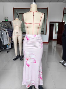 Nuova Gonna Sottogonna da Donna Stile Europeo Americano 2026, Casual Resort, a <span class=keywords><strong>Sirena</strong></span>, Lunghezza Media, Antirughe, in Seta Spazzolata Effetto Latte - Product Image 6