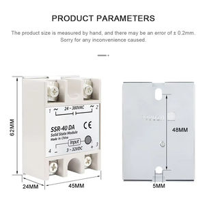 SSR-40DA รีเลย์โซลิดสเตตแบบเฟสเดียว ควบคุมด้วยไฟกระแสตรง พร้อมดีไซน์แบบปิดผนึกและขั้วต่อแบบสกรูสำหรับใช้งานในอุตสาหกรรม - Product Image 2