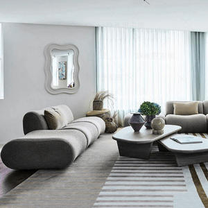 Sofá Italiano Minimalista en Forma de S, Sofá Curvo en Forma de L con Relleno de Espuma para Sala de Estar, Recepción - Product Image 2