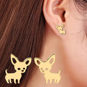 Orecchini a Perno a Forma di Volpe e Cane per Donne, Gioielli per Orecchie con Piccoli Animali, Accessori di Moda - Product Image 6