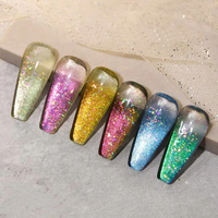 Usine chinoise Gel Vernis À Ongles Art Super Populaire Jaune Paillettes Effet Cat Eye Nail Gel