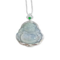 Pendentif en jadéite birmane de qualité supérieure, jadéite naturelle de grade A, pendentif Bouddha en jadéite, pendentif en jadéite pour femmes (avec NGTC)