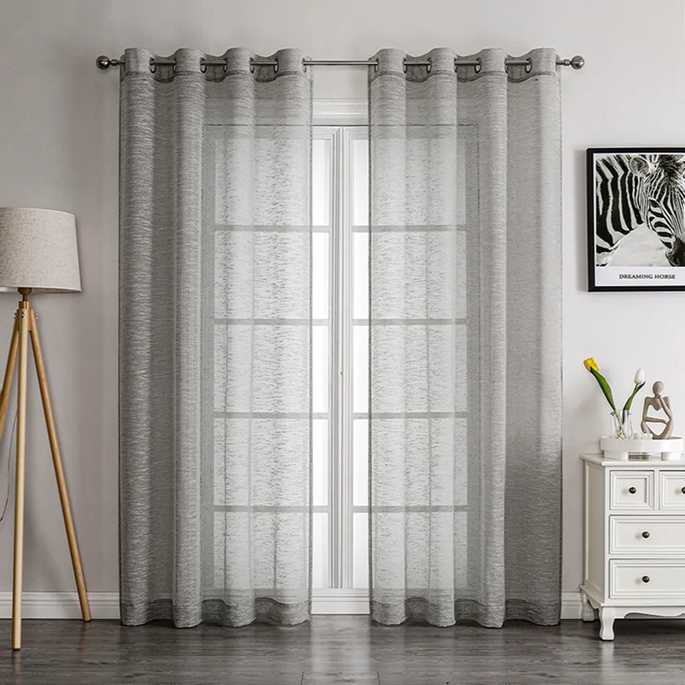 OWENIE Minimalism luxury extra long curtains window panel grey sunroof ins sheer curtains