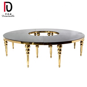 Luxe rvs maan tafel half ronde bruiloft tafel voor evenementen