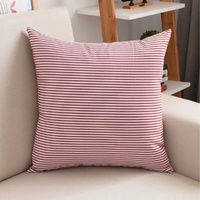 Housse de coussin décorative Kongyu Home Textiles, rouge et blanc, à carreaux et rayures, lot de 4, pour canapé