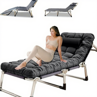 Lit de camping pliable en métal avec tissu Oxford, design extra large, housse amovible et sac de transport - Utilisation à domicile, au bureau et en extérieur