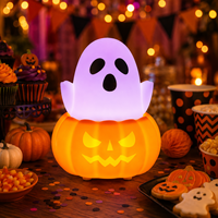 Lampe de nuit LED en silicone en forme de citrouille fantôme pour Halloween, nouveauté décorative pour le Festival des Fantômes, vente chaude