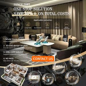 Sofá de Lujo Dorado, Muebles Modernos de Cuero Italiano, Juego de Sofás Seccionales de Lujo para Villa, Muebles para Sala de Estar - Product Image 5