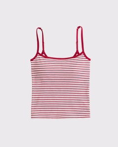 LEDUO 2026 Popular Chic Striped <b>Adjustable</b> Spaghetti Strap Women <b>Square</b> Neck Cami Top - Product Image 3