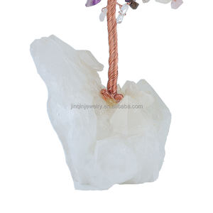 Amas de cristal blanc naturel cristal panaché énergie arbre porte-bonheur décoration de maison table d'ordinateur ornements de démagnétisation - Product Image 3