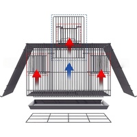 Grande cage à oiseaux en métal pour perroquets, pigeons, mynas, perruches, calopsittes, cage à oiseaux en fil de fer pour l'élevage de grands oiseaux
