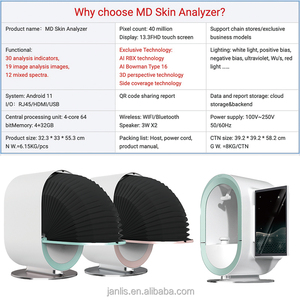 De La Piel Facial Maquina De Analysis De Del Analizador De Piel Con Camara 3D HD Skin <strong>Analyzer</strong> System AI MDS Tecnologia Portatil - Product Image 2
