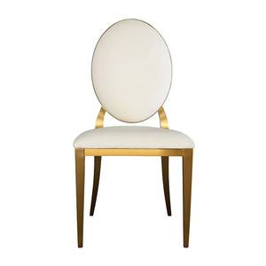 Luxury Design Wedding Used Aluminum Banquet <b>Chairs</b> Restaurant <b>White</b> Round Back Gold <b>Dining</b> <b>Chair</b> - Product Image 2