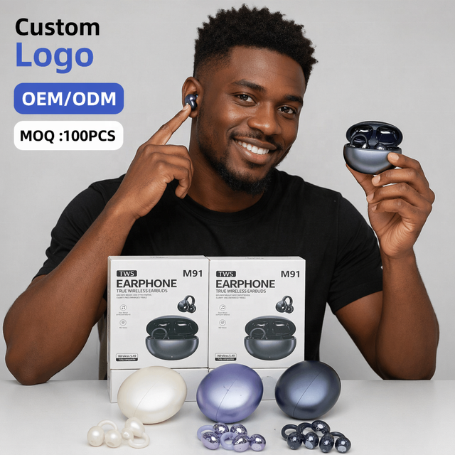 Sports Wireless Earbuds M91 TWS Earbuds In-Ear Headphones Digital Display Battery Indicator Sports AI HD Call Ear Cuffs Design