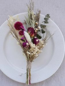 Dream Purple Mini Dry Flower Bundle Hoja de <span class=keywords><strong>eucalipto</strong></span> y palma para boda o regalo de Navidad Florero pequeño Arreglo floral - Product Image 5