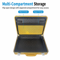 Valise de transport carrée en aluminium argenté ou doré Tripshow OEM, mallette de bureau, porte-documents, avec serrure TSA, capacité 15,5 L, multi-compartiments