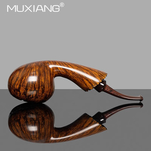Muxiang Wooden Tobacco Pipe Bent Type Solid Oak Briar Handcrafted Smoking Pipe For Men Gift - Product Image 3