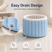 Baignoire isolante pour bébé avec corps rond en PVC pliable et drain latéral bas pour un rangement compact à la maison, Marque privée