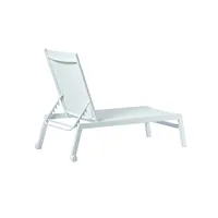 Chaise longue d'extérieur en aluminium à angle réglable et avec roulettes pour patio, jardin et cour